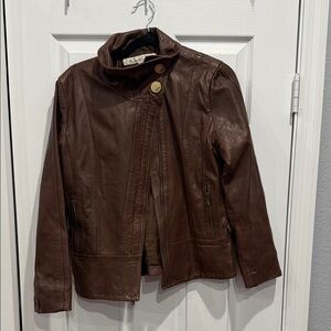 Kenneth Cole New York Chocolate Leather Jacket